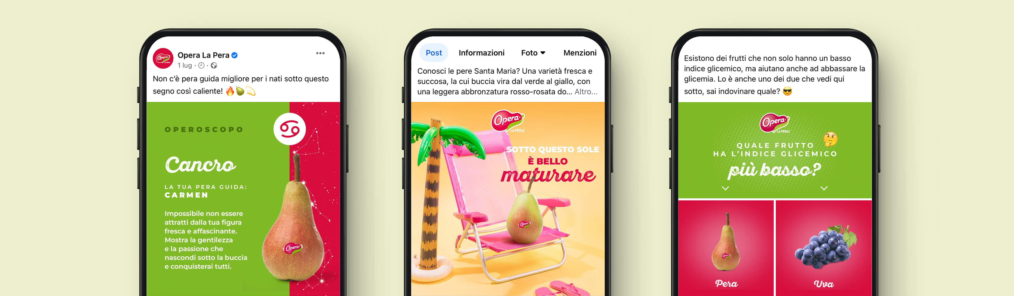 Opera la Pera post social, smartphone